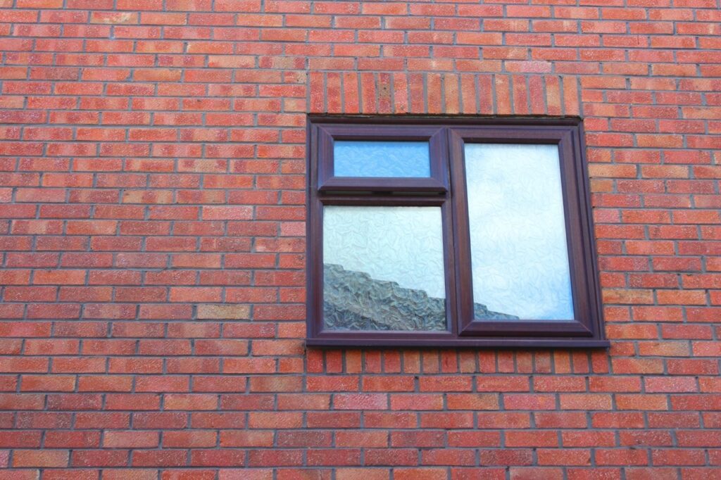 brick wall with a window